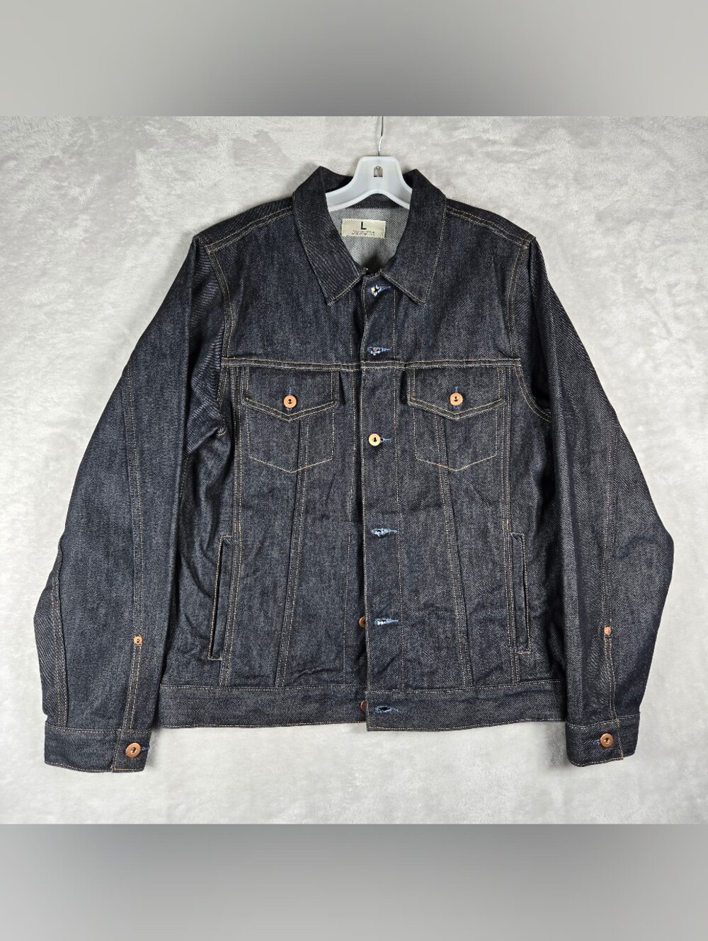 Tellason Stock Jacket Mens Large Blue 14oz Denim Trucker Cone Mills Made In USA